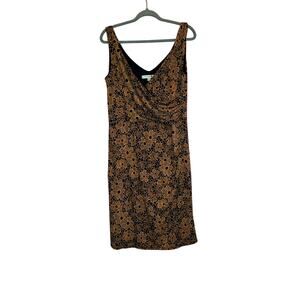 💥Evan Picone blue and orange retro floral dress size 12